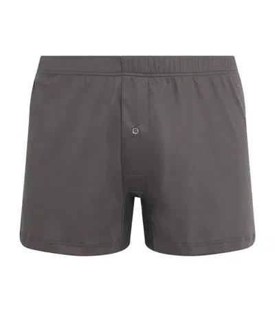 Zimmerli Cotton Sea Island Boxer Briefs In Grey