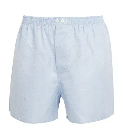 Zimmerli Cotton Sea Island Boxer Shorts In Blue