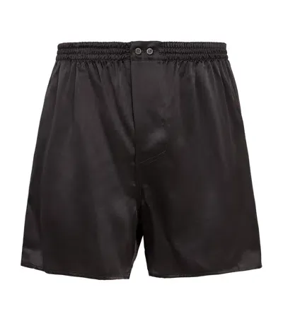 Zimmerli Silk Relaxed Boxers In Black