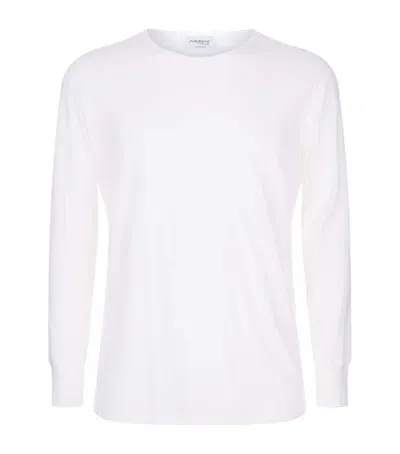 Zimmerli Wool And Silk Long Sleeve Top In Ivory