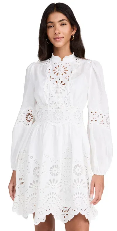 Zimmermann Acacia Broderie Mini Dress Ivory