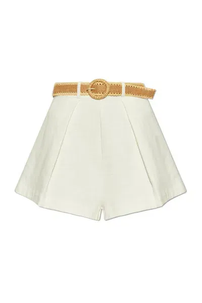 Zimmermann Acacia Tuck Shorts In White