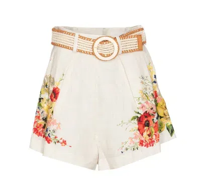 Zimmermann Alight Tuck Shorts In White