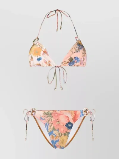 Zimmermann Womens Spliced August Floral-print Bikini Set In Multicolour