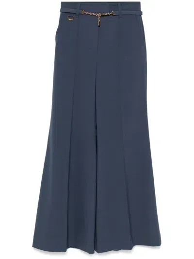 Zimmermann Belted Flared Trousers In Marine