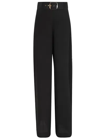 Zimmermann Belted Wide Leg Pant In Black