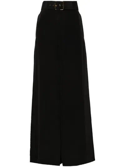 Zimmermann Belted Wide-leg Trousers In Black