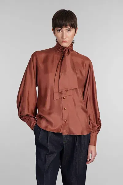 Zimmermann Blouse In Brown Silk