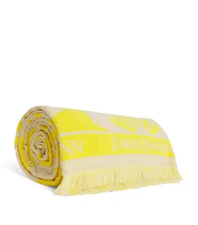 Zimmermann Cotton Jacquard Beach Towel In Yellow