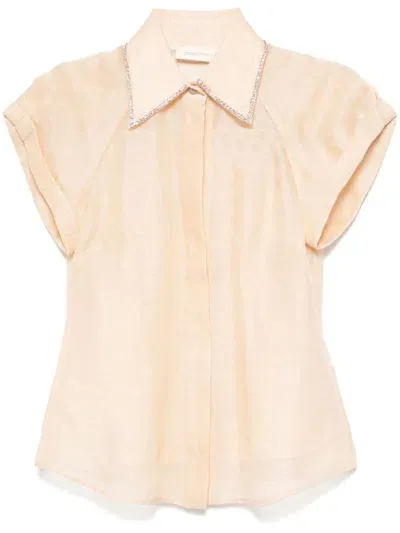 Zimmermann Eden Fitted Blouse In Neutrals