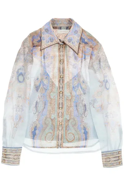 Zimmermann Eden Paisley Print Shirt In White