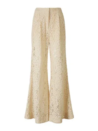 Zimmermann Flared Lace Pants In Beige