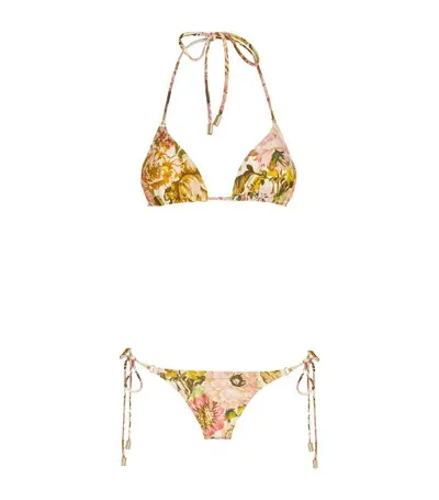 Zimmermann Floral Golden Bikini In Multi