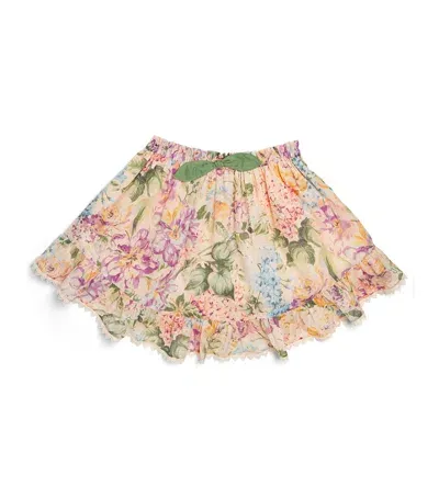 Zimmermann Kids' Floral Halliday Skirt In Animal Print