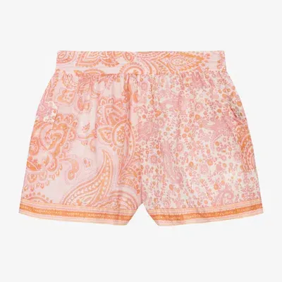 Zimmermann Kids' Girls Pink Cotton Paisley Print Shorts