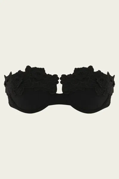 Zimmermann Halliday Embroidery Bra In Noir In Black