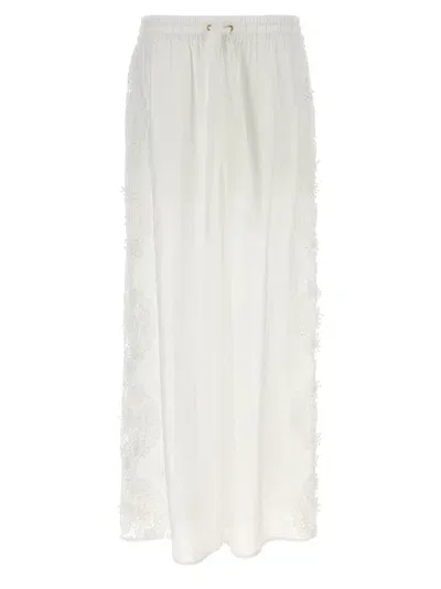 Zimmermann White Halliday Lace Flower Pants