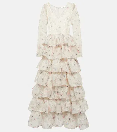 Zimmermann Halliday Ruffled Tiered Cotton Gown In White