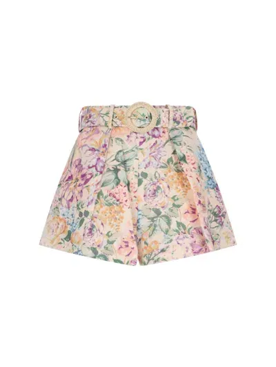 Zimmermann 'halliday' Shorts In Beige