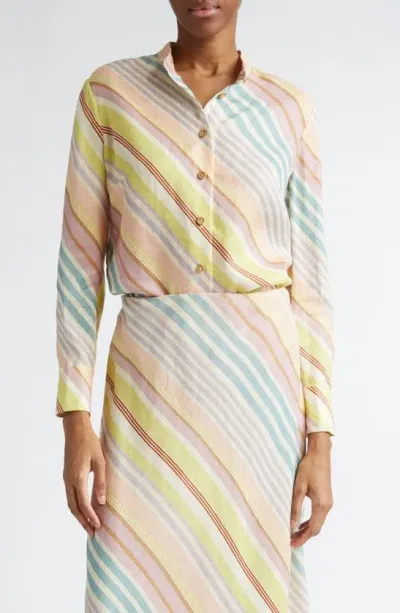 Zimmermann Halliday Slim Fit Stripe Linen Button-up Shirt