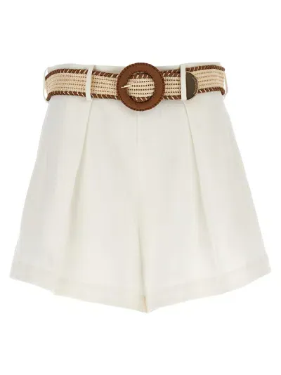 Zimmermann Halliday Tuck Shorts In White