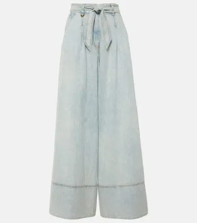 Zimmermann High-rise Wide-leg Jeans In Blue