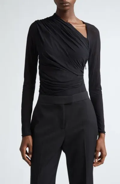 Zimmermann Gathered Jersey Bodysuit In Black