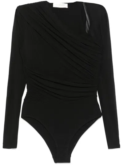 Zimmermann Illustration Gathered Bodysuit In Black