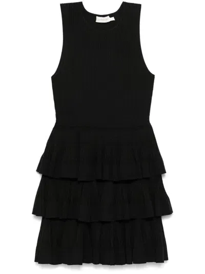 Zimmermann Illustration Ruffled Dress In Black