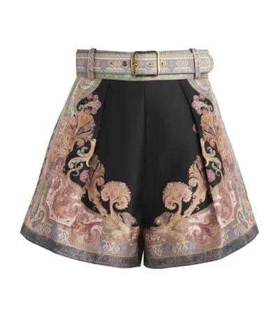 Zimmermann Illustration Tuck Shorts In Black