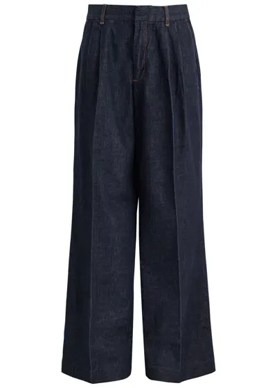 Zimmermann Illustration Wide-leg Jeans In Navy