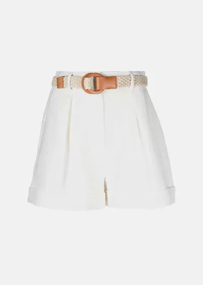 Zimmermann August Cuffed Shorts In Ivory