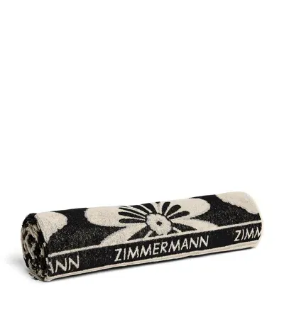 Zimmermann Jacquard Floral Beach Towel In Black