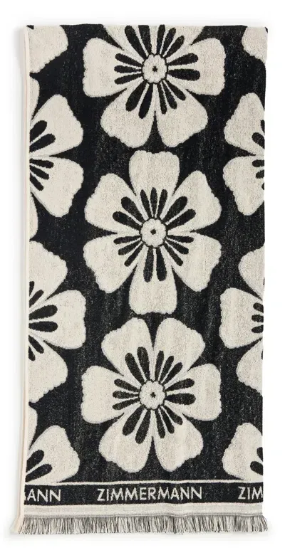 Zimmermann Jacquard Towel Black/cream