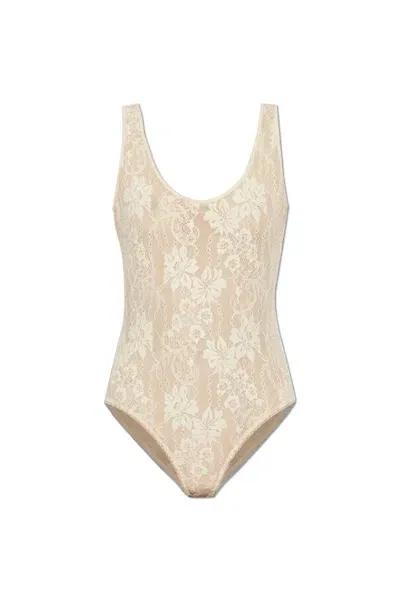 Zimmermann Lace Scoop Sleeveless Bodysuit In Pink