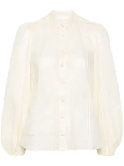 Zimmermann Lace Trim Detail Shirt In Beige