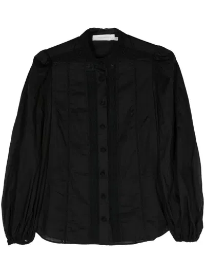 Zimmermann Lace Trim Detail Shirt In Black