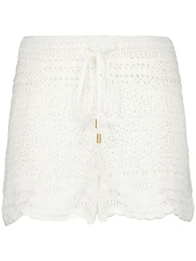 Zimmermann Lightburst Crochet Shorts In Neutrals