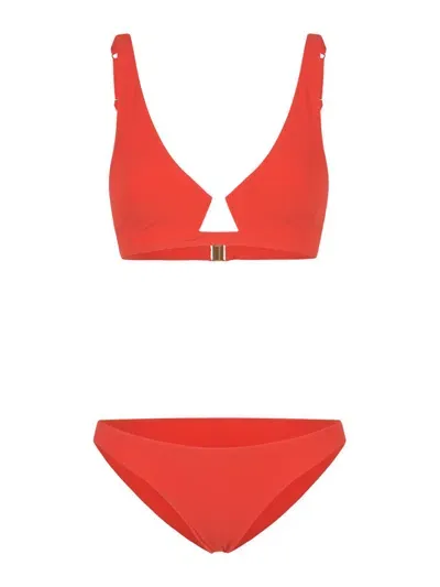 Zimmermann Lightburst Wire Front Bikini In Red