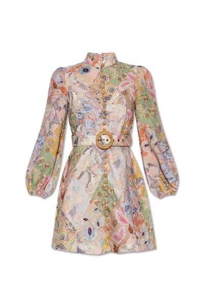 Zimmermann Linen Dress In Multicolor