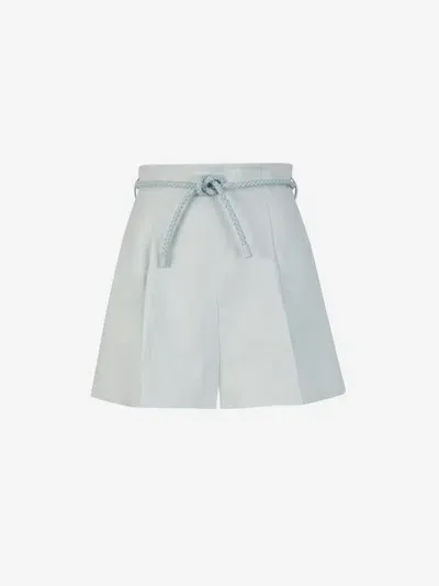 Zimmermann Natura High Waisted Shorts In 라이트 그린