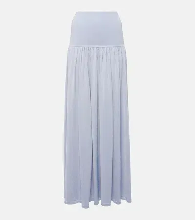 Zimmermann Natura Pleated Maxi Skirt In Blue