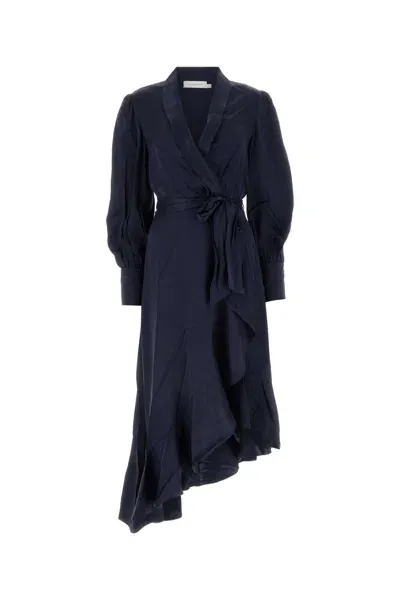 Zimmermann Navy Blue Silk Dress