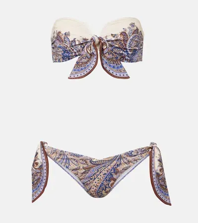 Zimmermann Ottie Paisley Bikini In Purple