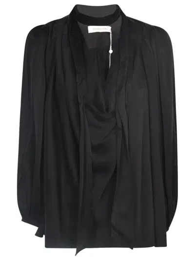 Zimmermann Oversized Loose Fit Blouse In Black