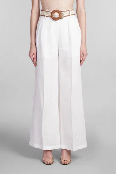 Zimmermann Pants In White Linen