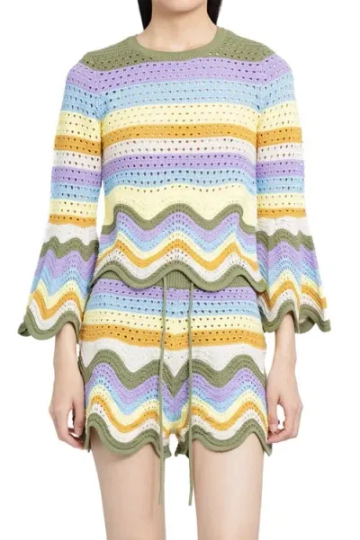 Zimmermann Raie Stripe Knit Top In Multicolor