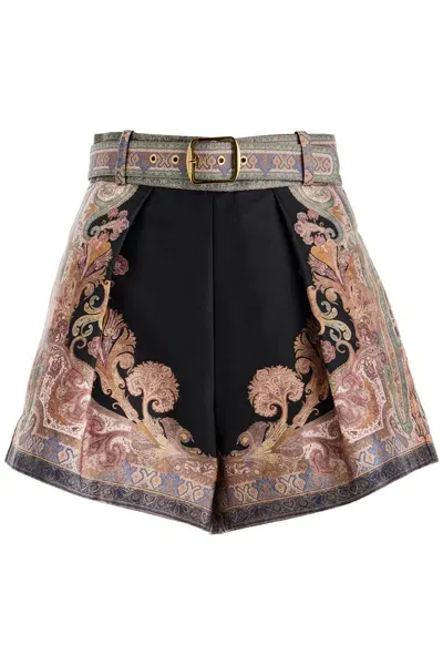 Zimmermann Silk And Cotton Set Of Shorts With In Black