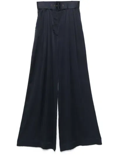 Zimmermann Silk Palazzo Pants In Blue