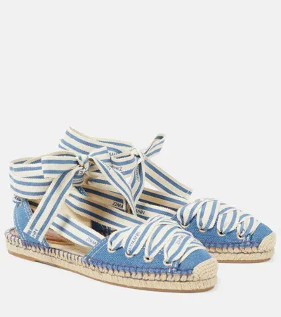 Zimmermann Sol Denim Espadrilles In Blue Den